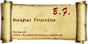 Bonyhai Fruzsina névjegykártya